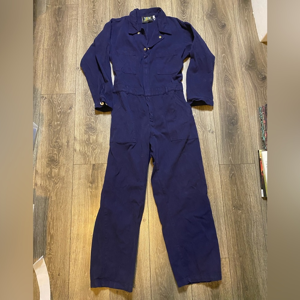 Big Bud Press Deep Navy Button-Front Utility Jumpsuit